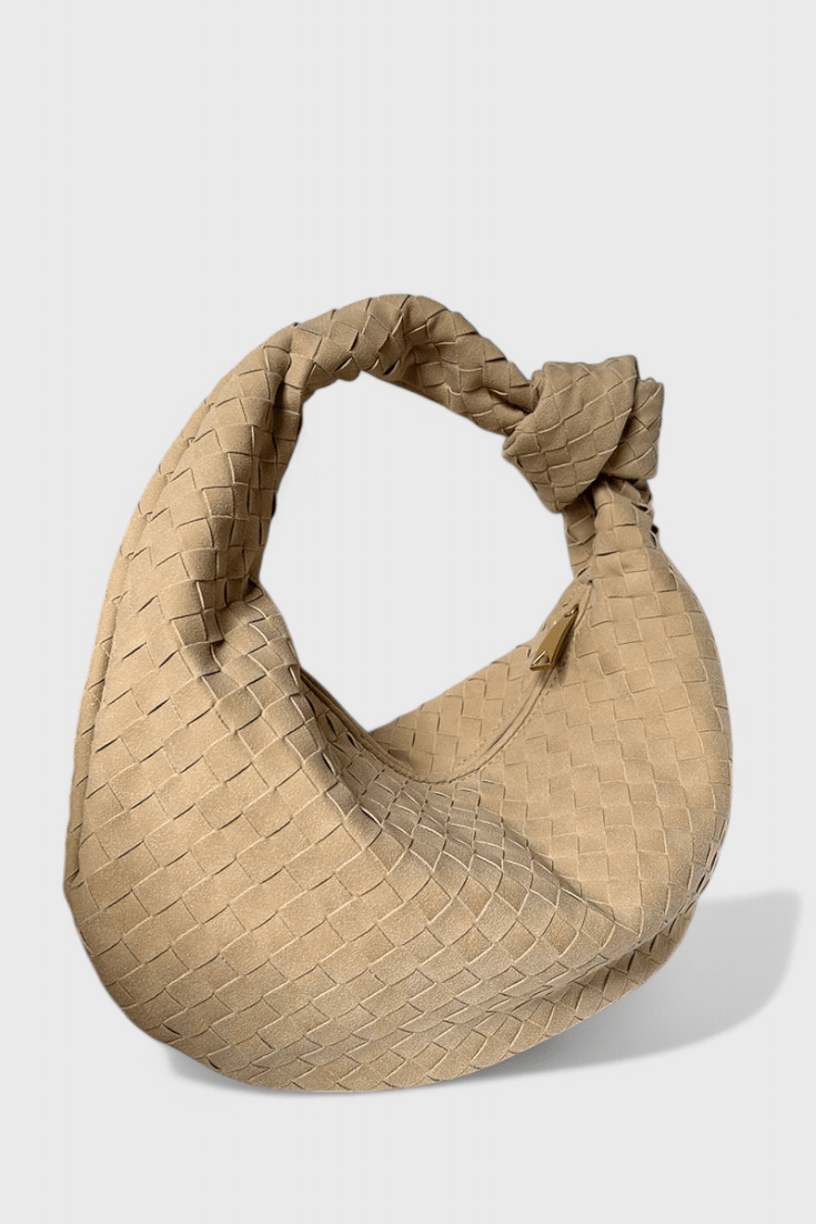 Lila Medium Woven Bag with Knot Detail - Lora Toronto