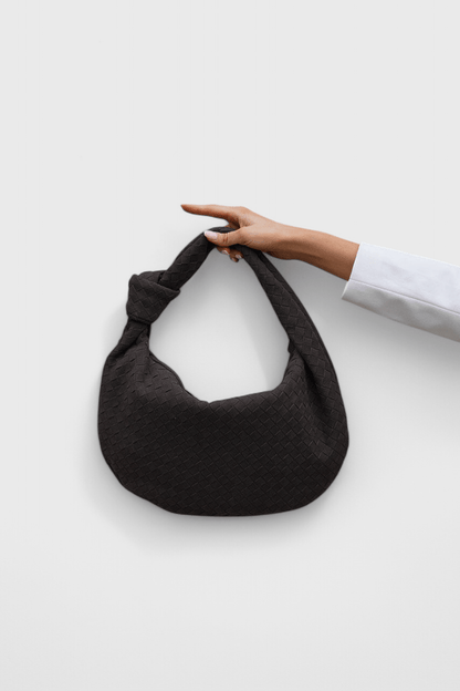 Lila Medium Woven Bag with Knot Detail - Lora Toronto