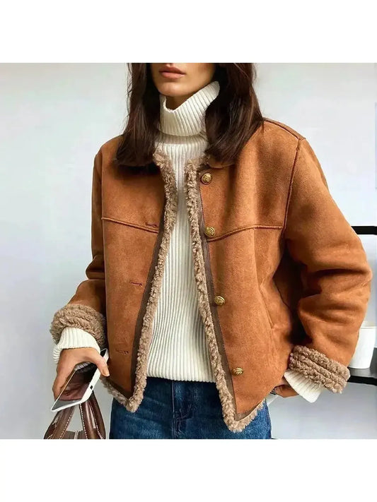 Evelyn | Luxurious Wool Shearling Jacket