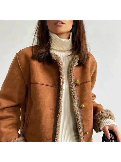 Evelyn | Luxurious Wool Shearling Jacket