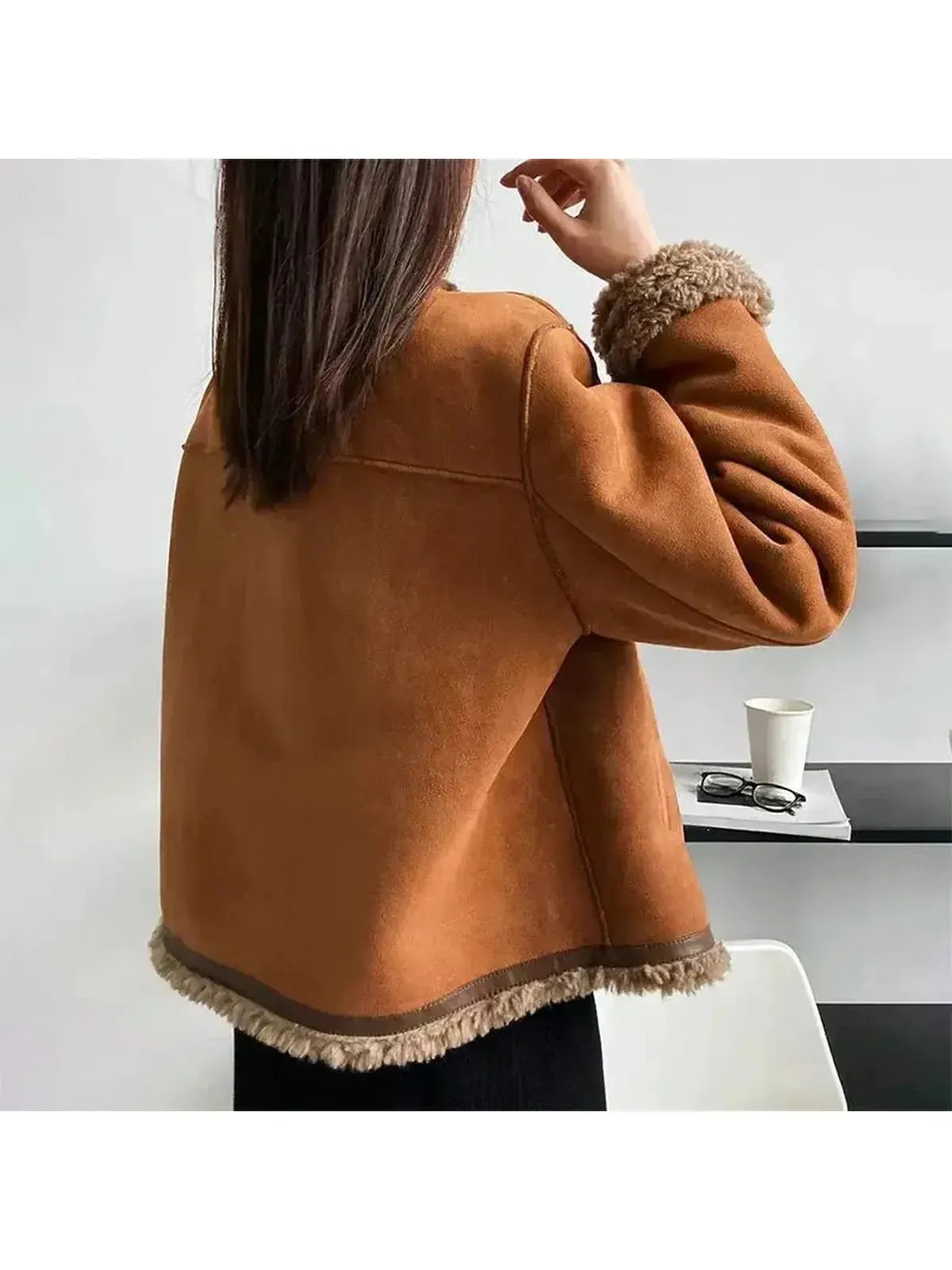 Evelyn | Luxurious Wool Shearling Jacket