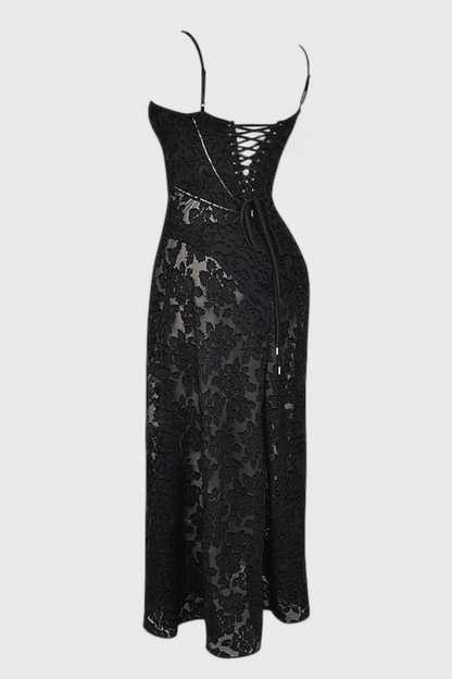 Mabel | Vintage Lace Lamé Dress - Lora Toronto
