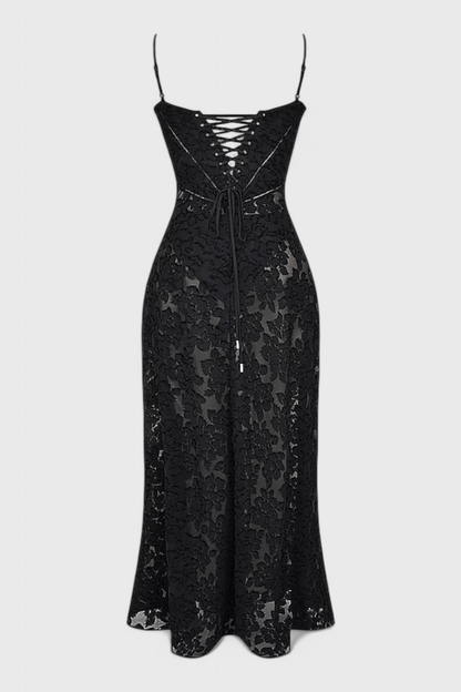 Mabel | Vintage Lace Lamé Dress - Lora Toronto