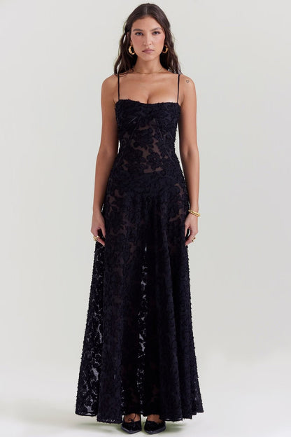 Mabel | Vintage Lace Lamé Dress - Lora Toronto