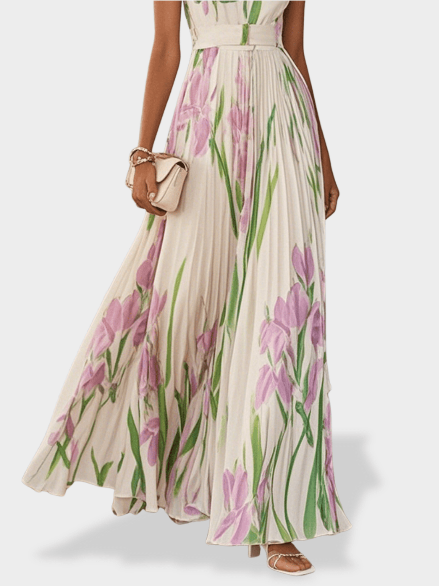 Mary | Pleated Maxi Dress - Lora Toronto