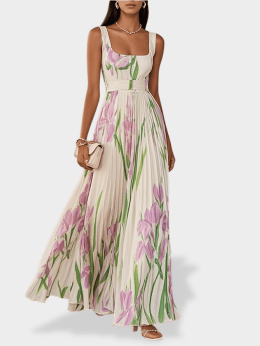 Mary | Pleated Maxi Dress - Lora Toronto