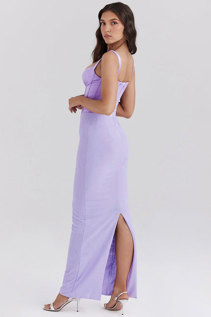 Maya | Bloom of Elegance Satin Dress - Lora Toronto