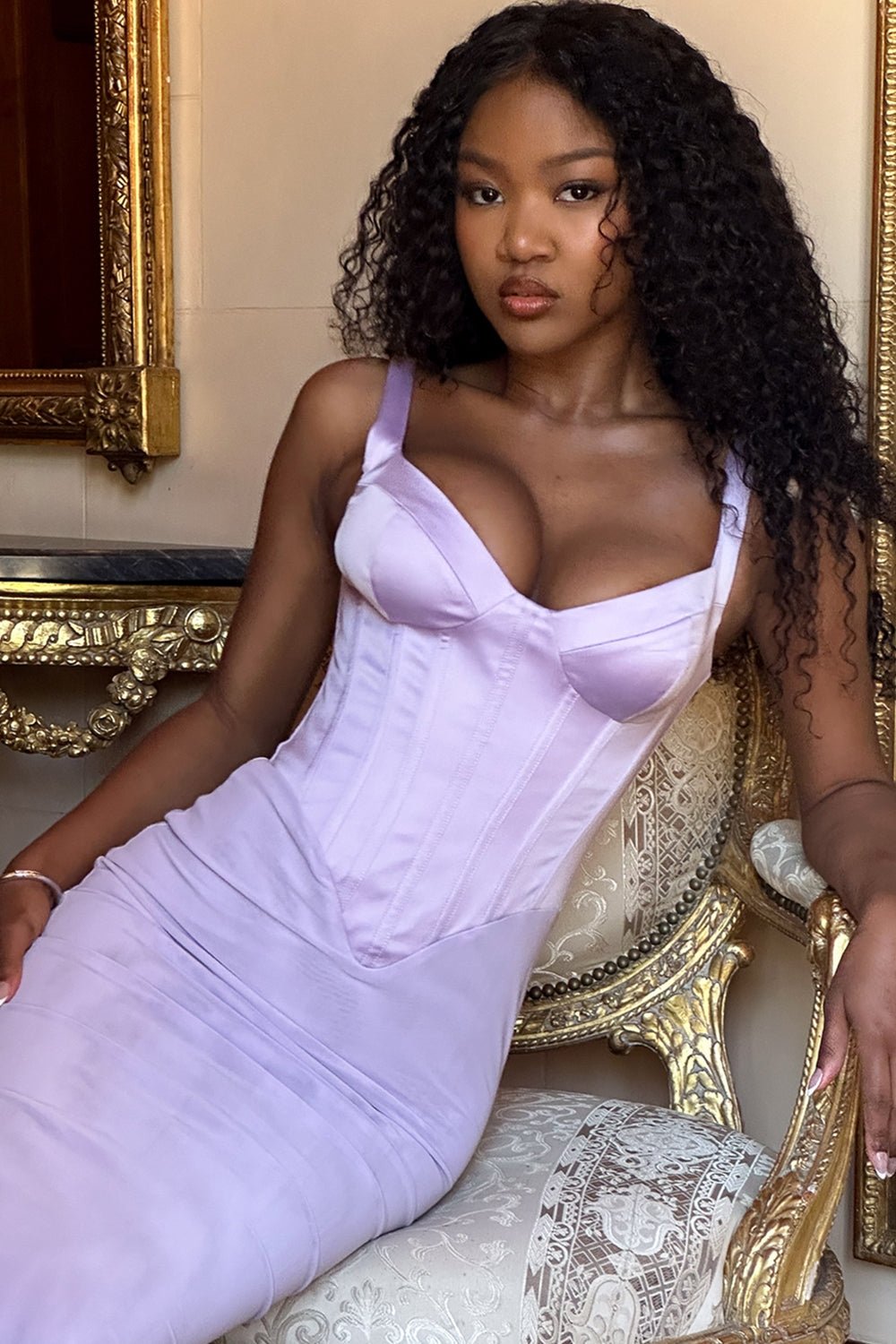 Maya | Bloom of Elegance Satin Dress - Lora Toronto