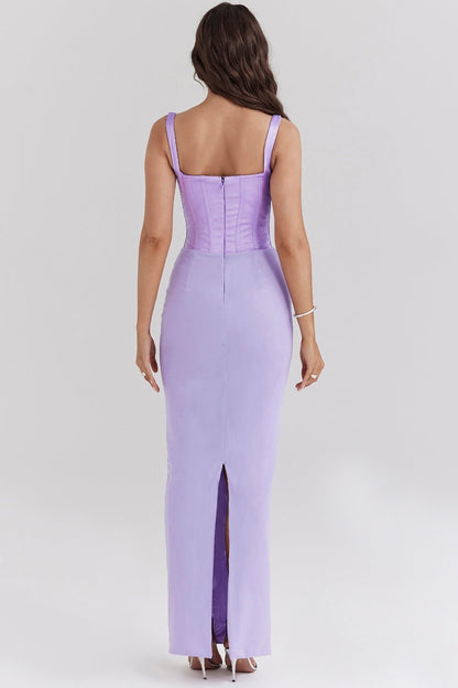 Maya | Bloom of Elegance Satin Dress - Lora Toronto