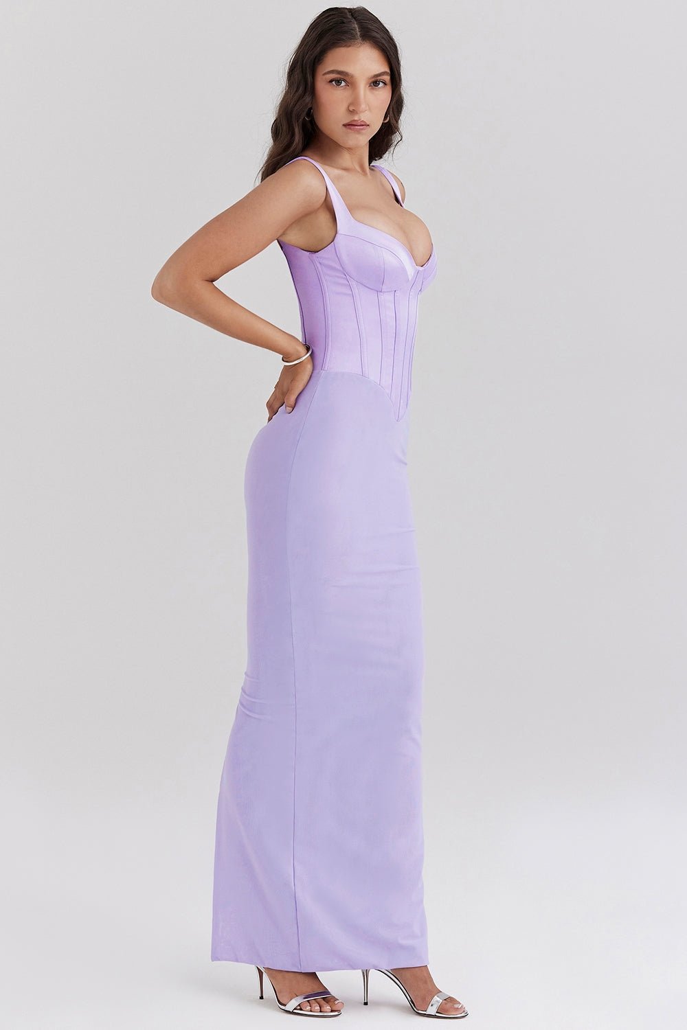 Maya | Bloom of Elegance Satin Dress - Lora Toronto
