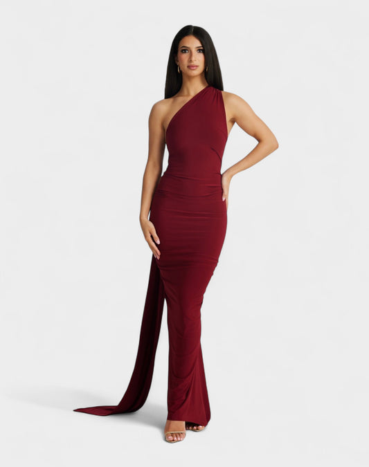 Sia | One-Shoulder Ruched Maxi Dress