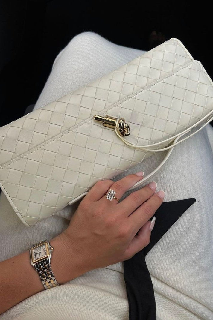 Melanie Clutch with Gold Knot Detail - Lora Toronto