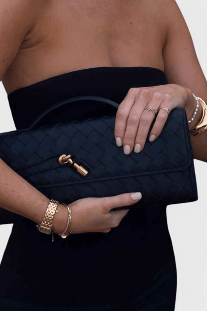 Melanie Clutch with Gold Knot Detail - Lora Toronto