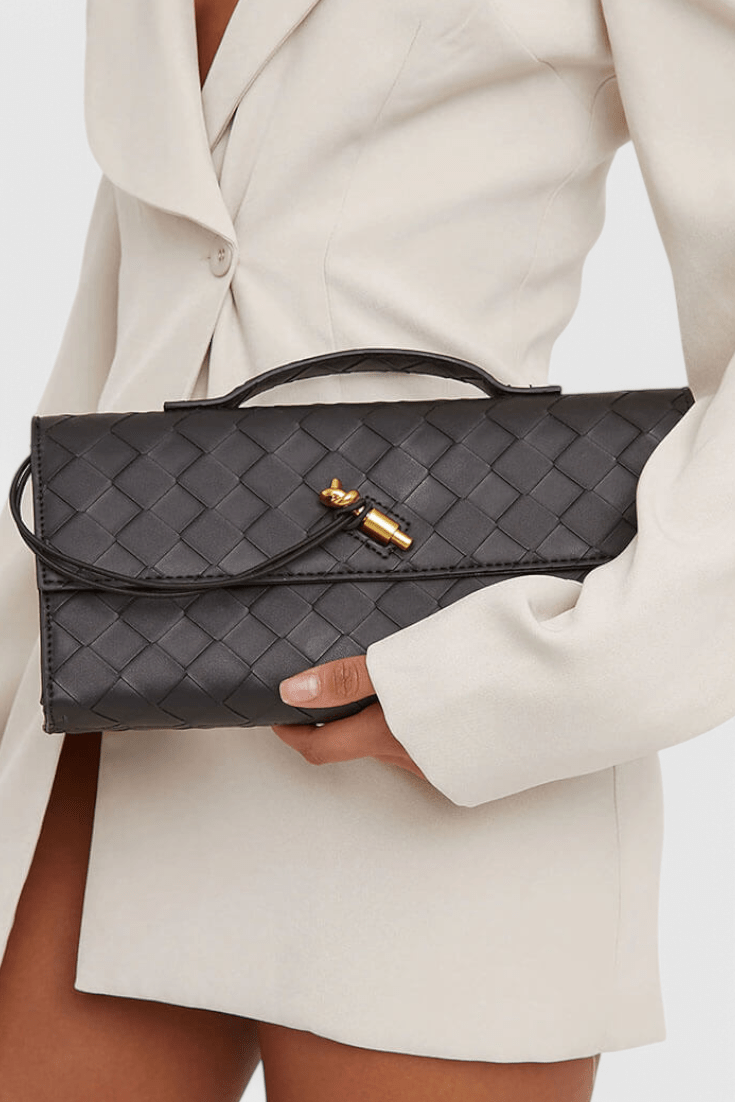 Melanie Clutch with Gold Knot Detail - Lora Toronto