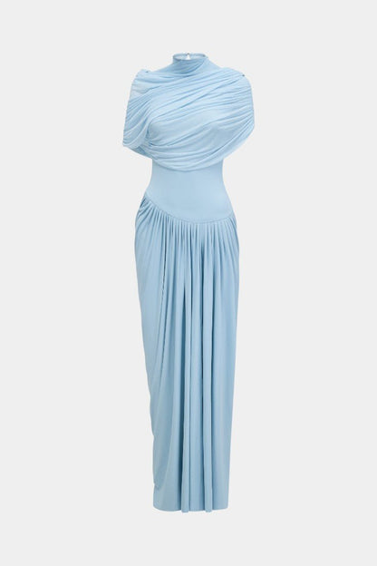 Melisande | Asymmetric Pleated Maxi Dress - Lora Toronto