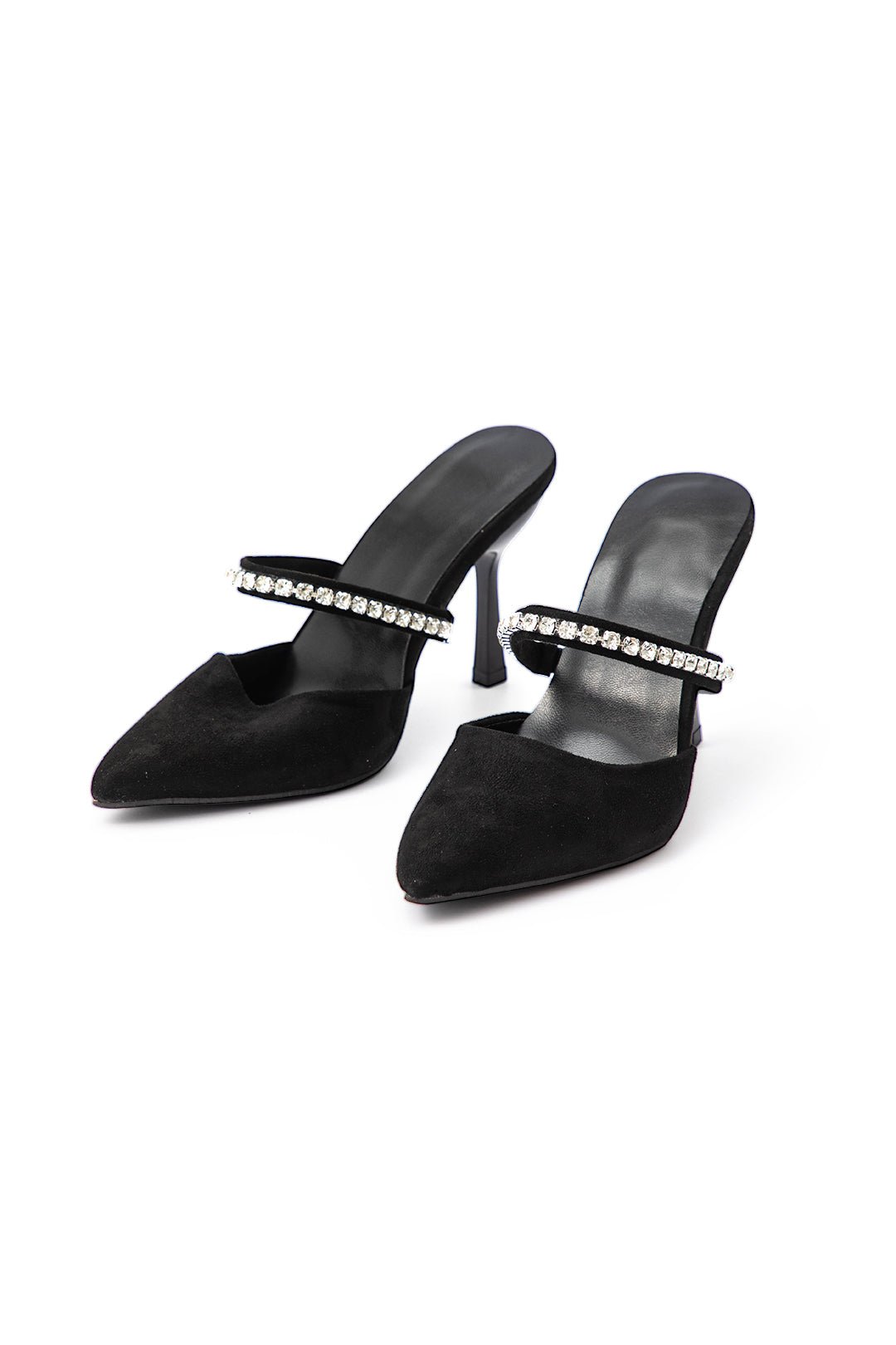 Rhinestone Embellished Pointed - toe High - heeled Sandals - Lora Toronto