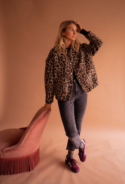Rita Leopard Print Trendy Jacket - Lora Toronto