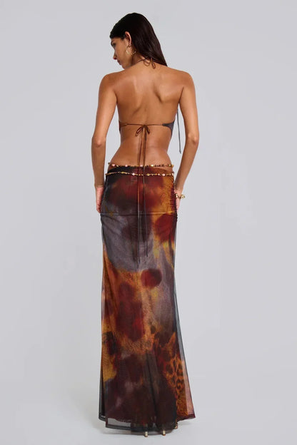 Robin | Cut Out Print Dress - Lora Toronto