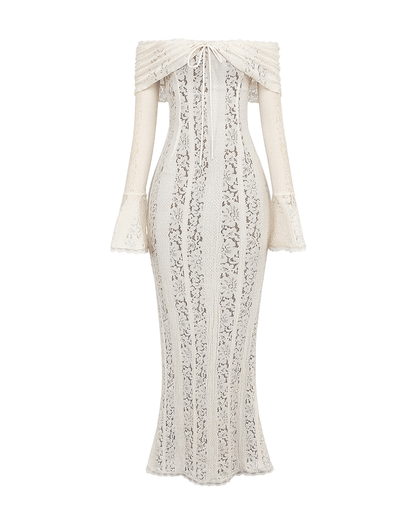 Rosalie | Lace Off - Shoulder Maxi Dress - Lora Toronto