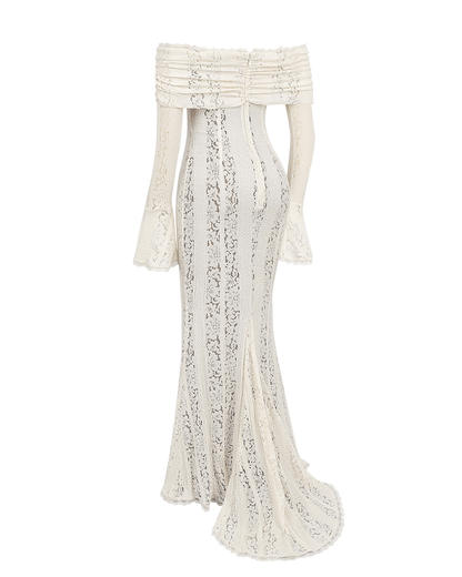 Rosalie | Lace Off - Shoulder Maxi Dress - Lora Toronto