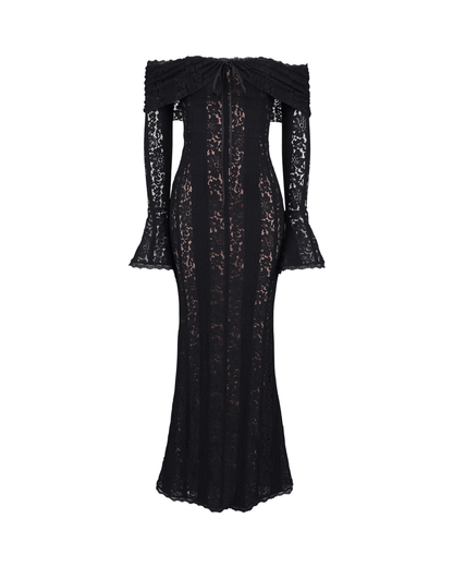Rosalie | Lace Off - Shoulder Maxi Dress - Lora Toronto