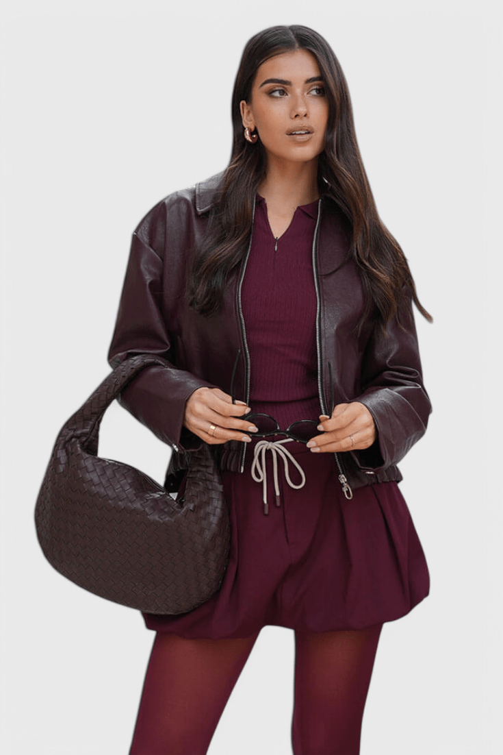 Sage Medium Woven Shoulder Satchel - Lora Toronto