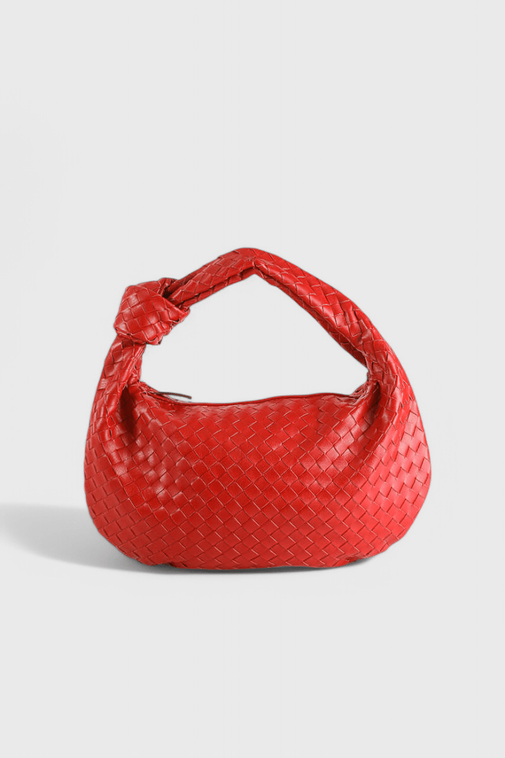 Sage Medium Woven Shoulder Satchel - Lora Toronto