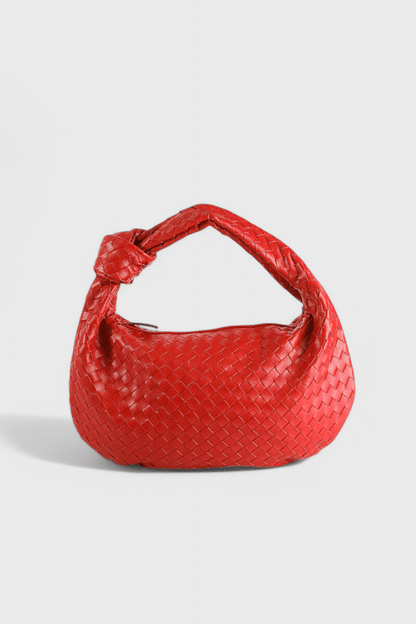 Sage Medium Woven Shoulder Satchel - Lora Toronto