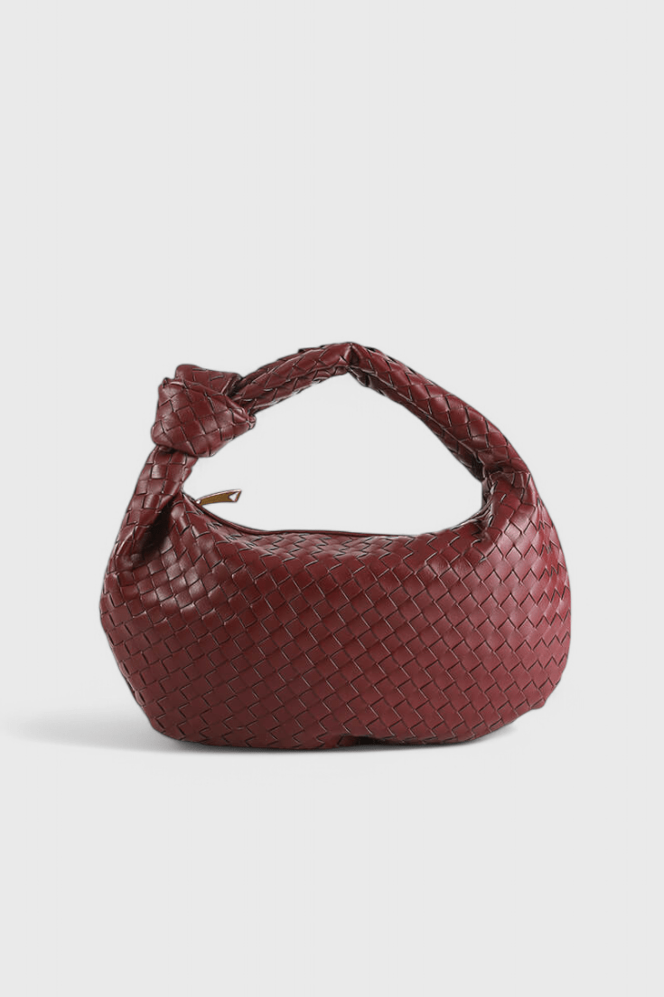 Sage Medium Woven Shoulder Satchel - Lora Toronto