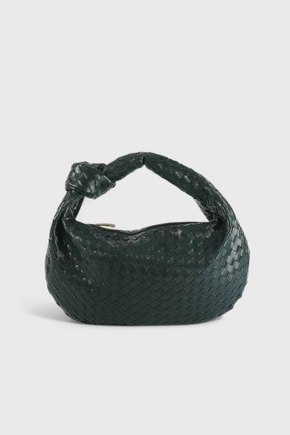 Sage Medium Woven Shoulder Satchel - Lora Toronto