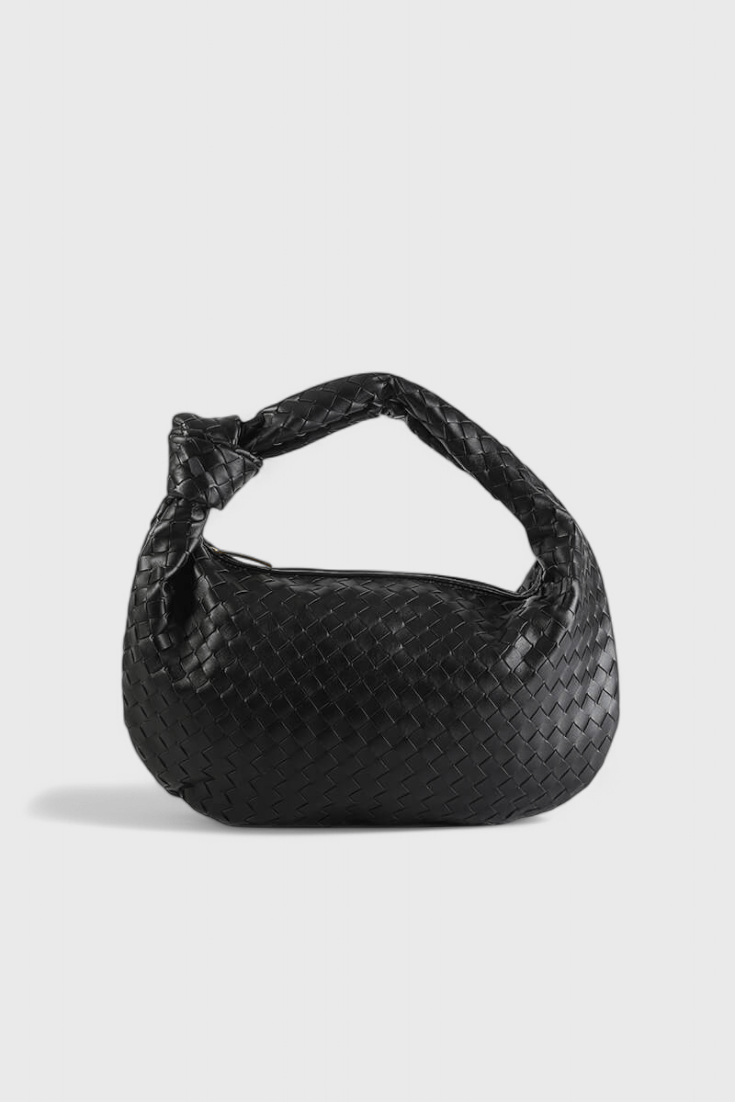 Sage Medium Woven Shoulder Satchel - Lora Toronto