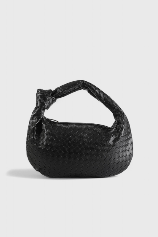 Sage Medium Woven Shoulder Satchel - Lora Toronto