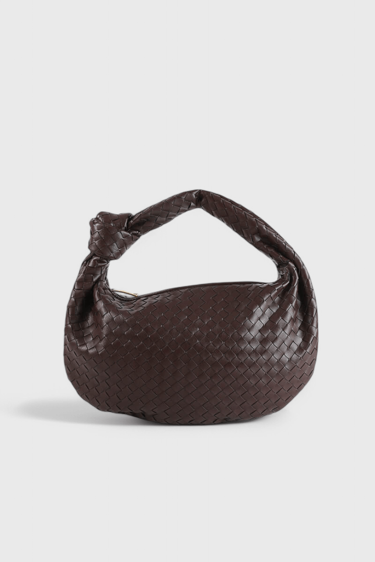 Sage Medium Woven Shoulder Satchel - Lora Toronto