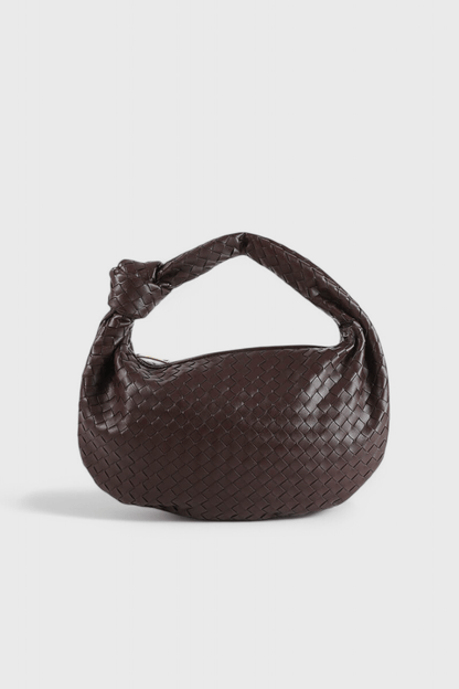 Sage Medium Woven Shoulder Satchel - Lora Toronto
