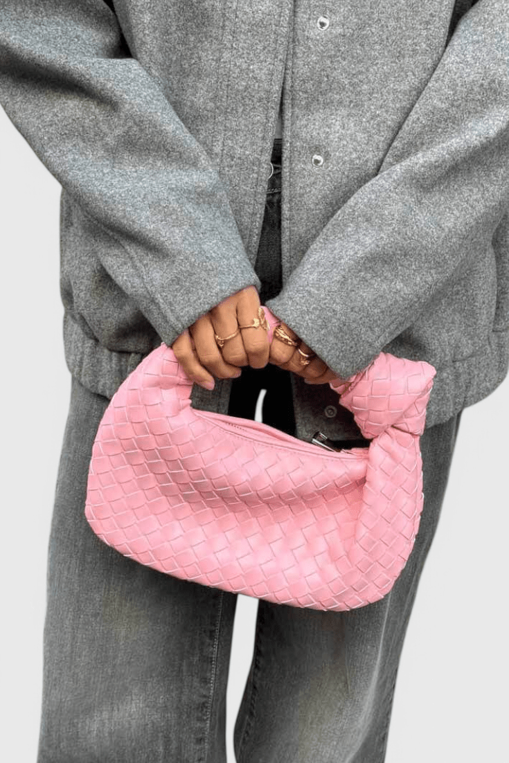 Sage Mini Woven Satchel Bag - Lora Toronto