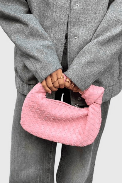 Sage Mini Woven Satchel Bag - Lora Toronto