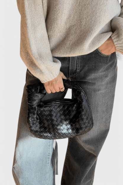 Sage Mini Woven Satchel Bag - Lora Toronto