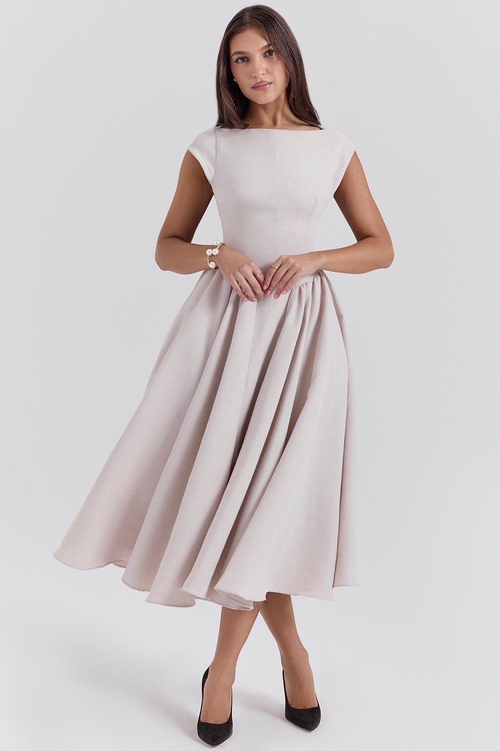 Samira | Satin Midi Dress - Lora Toronto