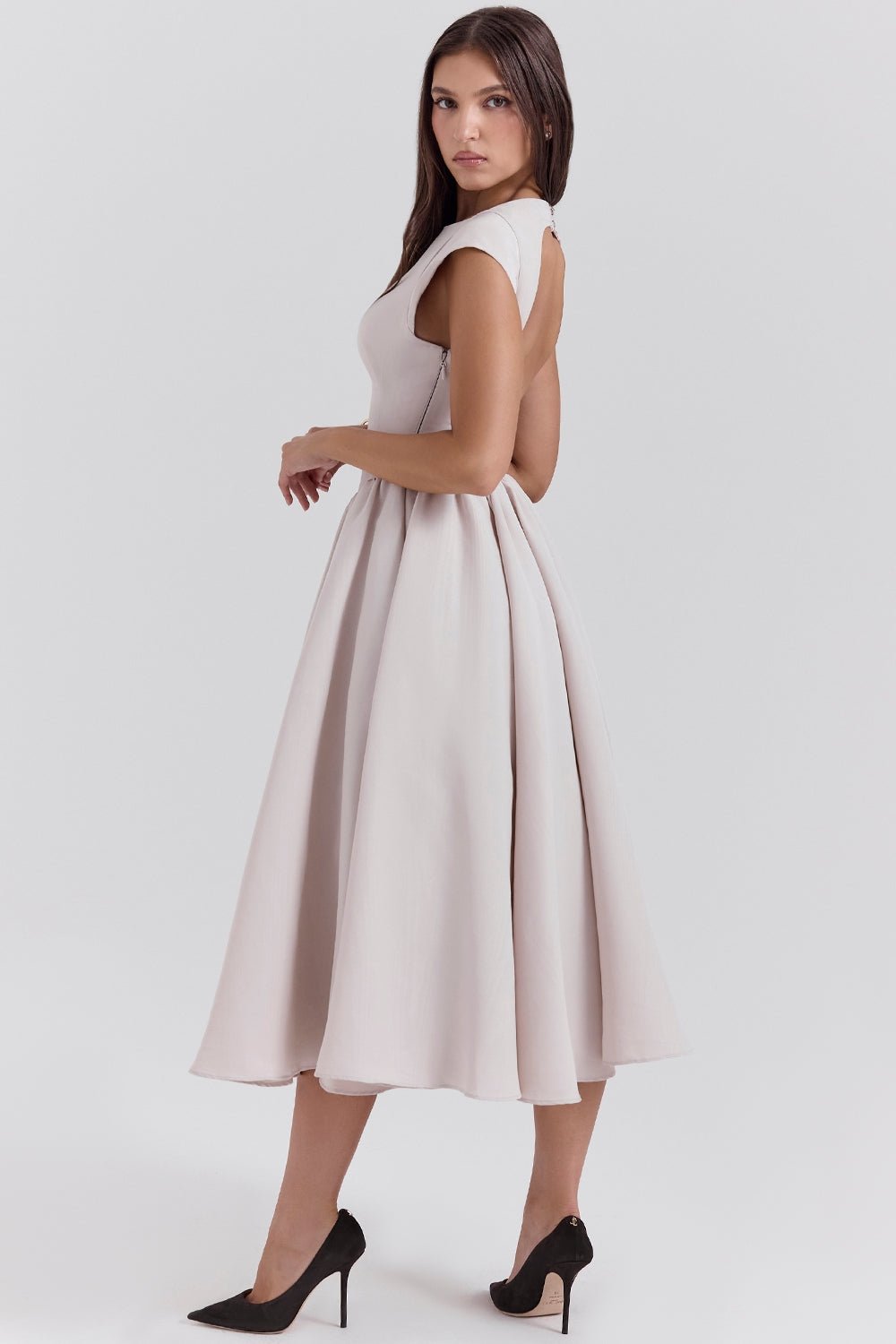 Samira | Satin Midi Dress - Lora Toronto
