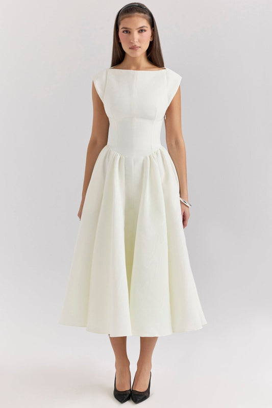 Samira | Satin Midi Dress - Lora Toronto
