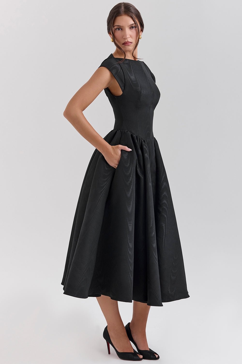 Samira | Satin Midi Dress - Lora Toronto