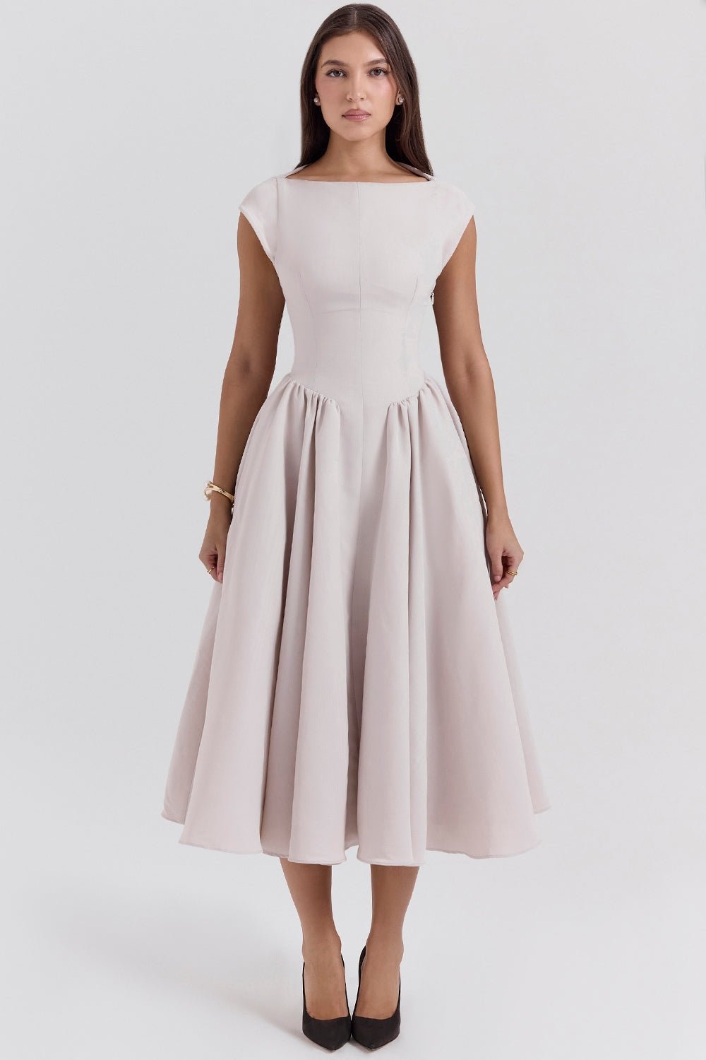Samira | Satin Midi Dress - Lora Toronto