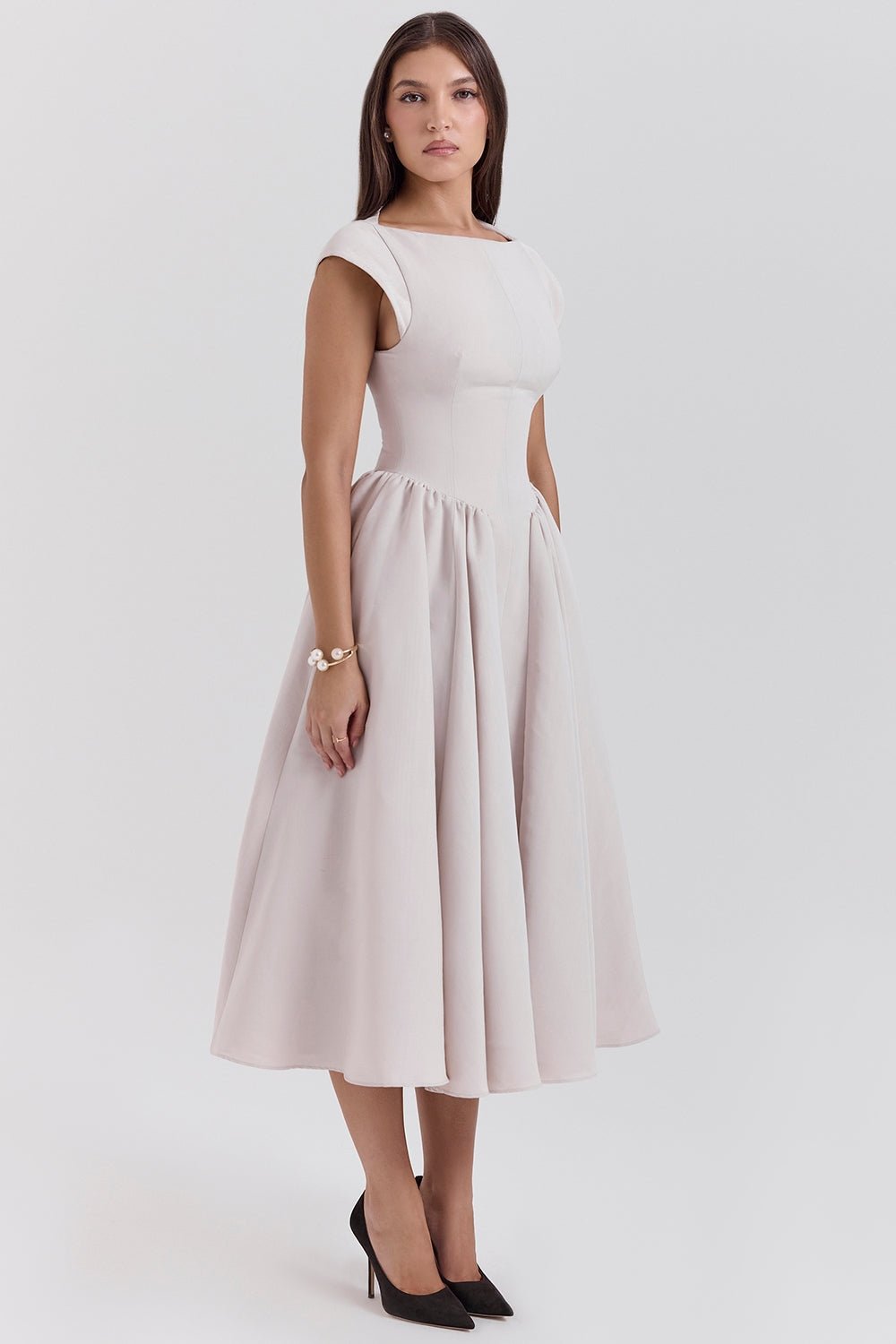Samira | Satin Midi Dress - Lora Toronto