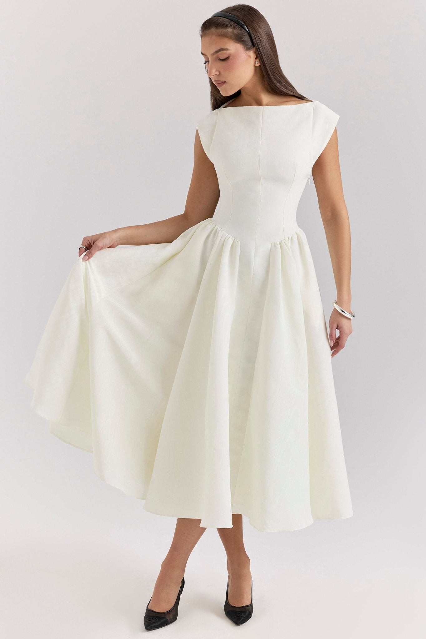 Samira | Satin Midi Dress - Lora Toronto