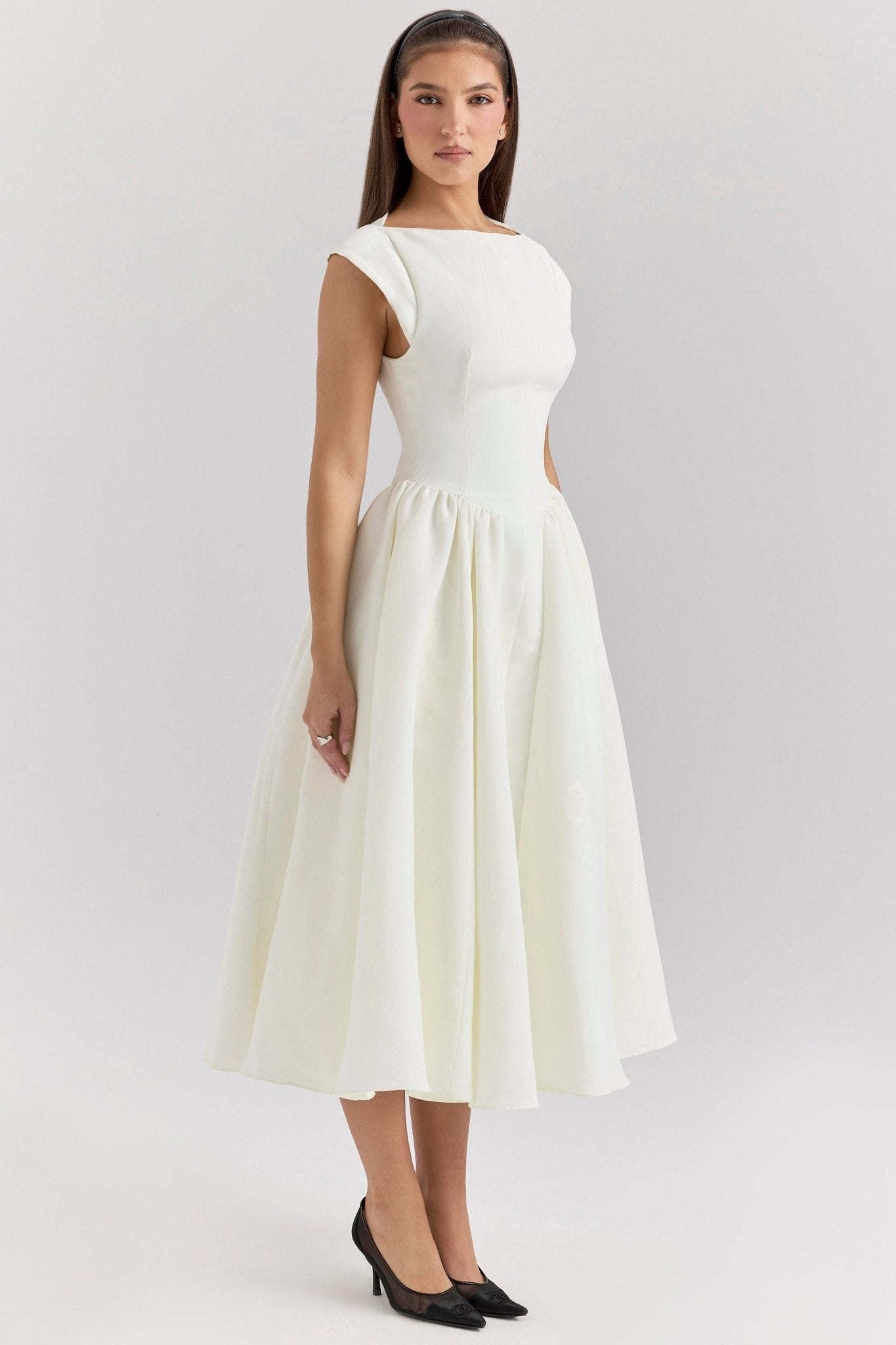 Samira | Satin Midi Dress - Lora Toronto