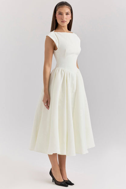 Samira | Satin Midi Dress - Lora Toronto