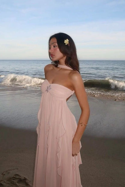 Seraphina | Ruffle Strapless Maxi Dress - Lora Toronto