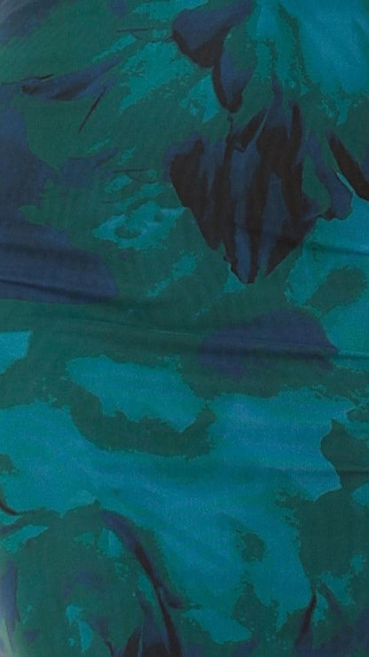 Sofia | Teal Floral Midi Dress - Lora Toronto