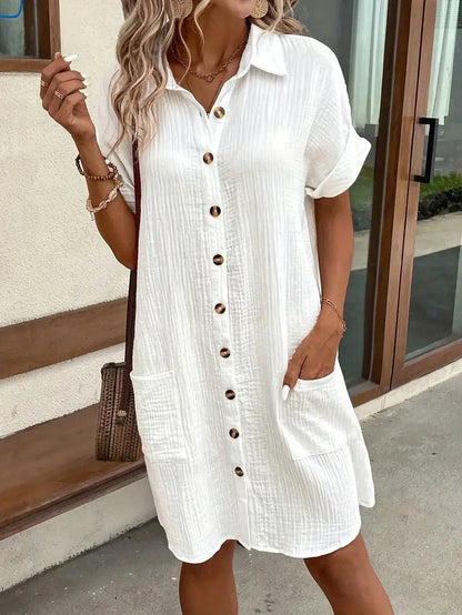 The Timeless V - Neck Blouse Dress - Lora Toronto