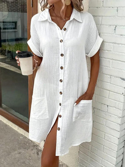 The Timeless V - Neck Blouse Dress - Lora Toronto